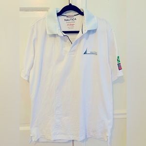 Nautica Mens Size XL Classic Fit Performance Deck Short Sleeve Polo Shirt White